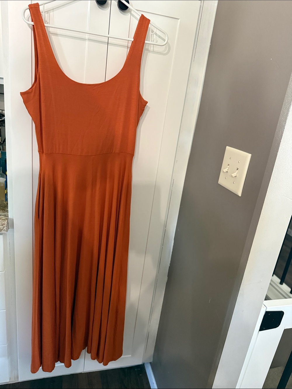 Market & Spruce Sleeveless Scoop-Neck Maxi Dress in Burnt Orange